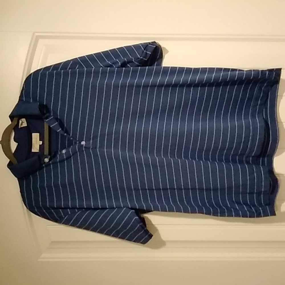 Navy Blue with light Blue Short Sleeve Polo